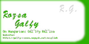 rozsa galfy business card